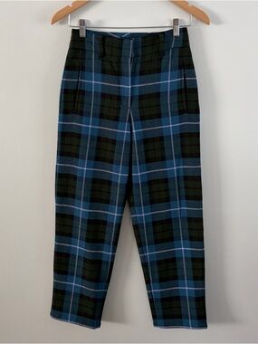 Wilfred Blue & Green Plaid Trousers